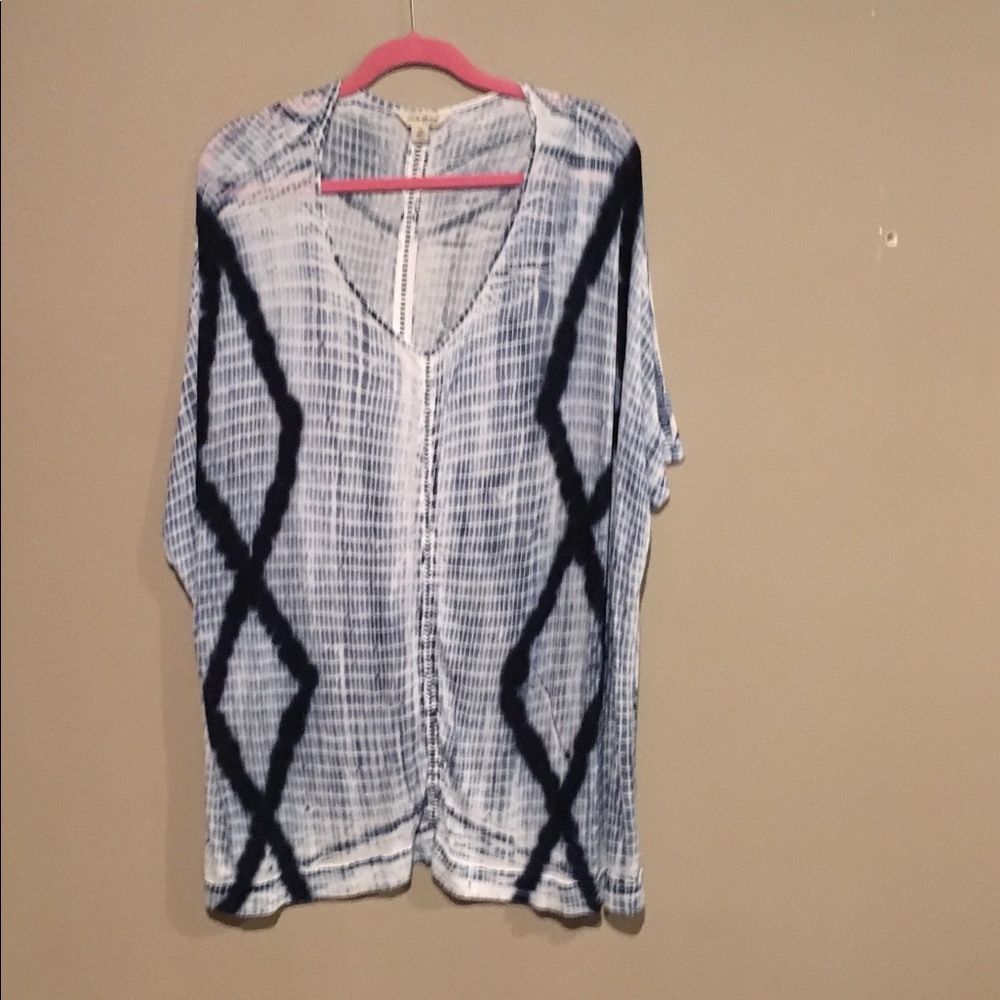 Lucky Brand Peasant Blouse Tunic Top Plus Size dye